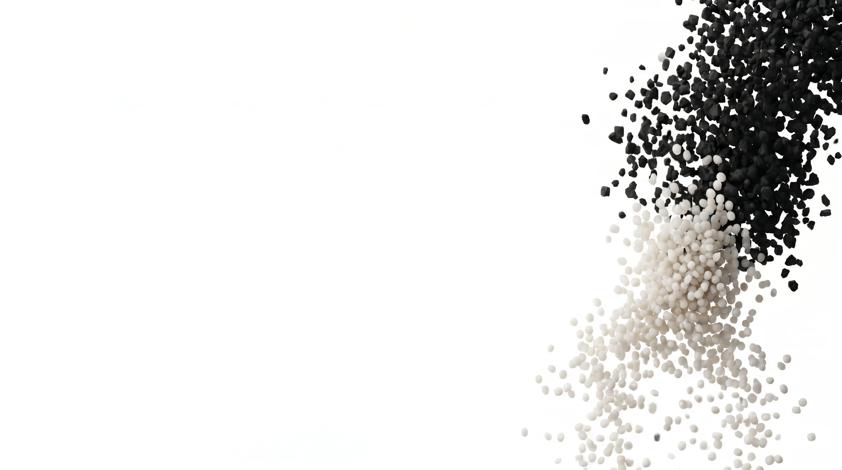 Black and white polymer granules
